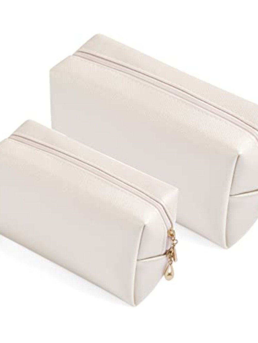 2pc PU Leather Cosmetic Bag Travel Makeup Pouch Water-Resistant